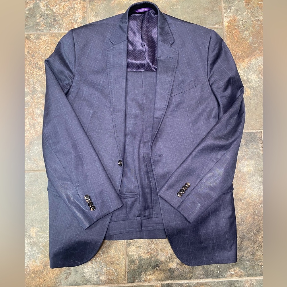 Ted Baker Blue Windowpane Check Suit